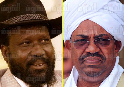 رئيس السودان عمر البشير و رئيس جنوب السودان سلفاكير